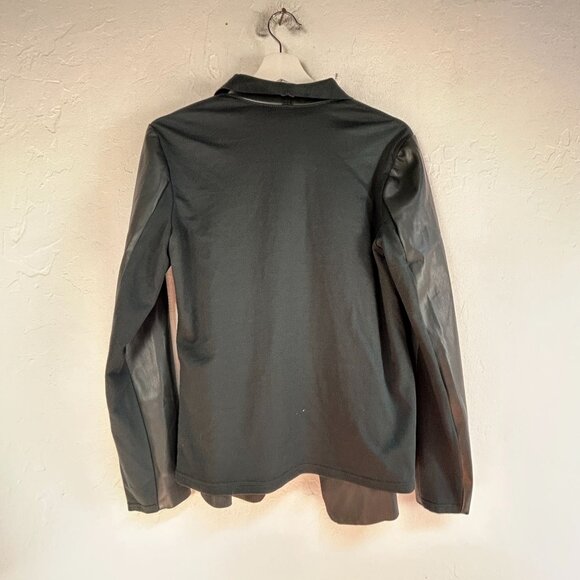 Alfani Womens Open Front Faux Leather Suede Jacket Medium Dark Forest New $89 - Picture 2 of 8